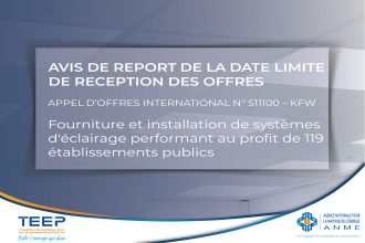 AVIS DE REPORT DE LA DATE LIMITE DE RECEPTION DES OFFRES