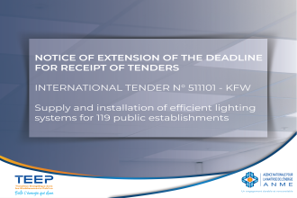 NOTICE OF EXTENSION OF THE DEADLINE FOR RECEIPT OF TENDERS