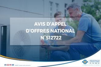 Avis d’APPEL D’OFFRES NATIONAL N°512722-KFW «Contrôle technique des travaux de rénovation énergétique de la climatisation individuelle au profit de 42 établissements publics