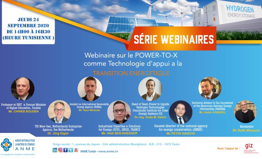 WEBINAIRE sur le Power-to-X comme technologie d’appui à la transition énergétique
