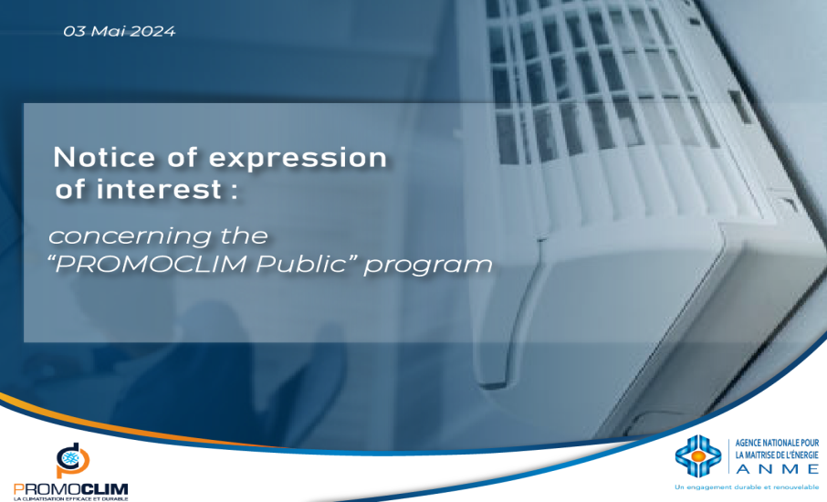 Notice of expression of interest concerning the “PROMOCLIM Public” program